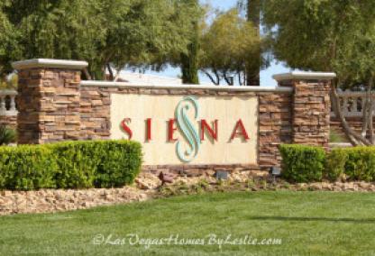 Siena Adult Neighborhood Golf Community Las Vegas Entrance Sign